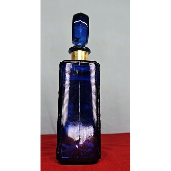 Cobalt Whisky Decanter Blue Liquor Bottle Anniversary VTG American Legion 50th - Picture 7 of 15